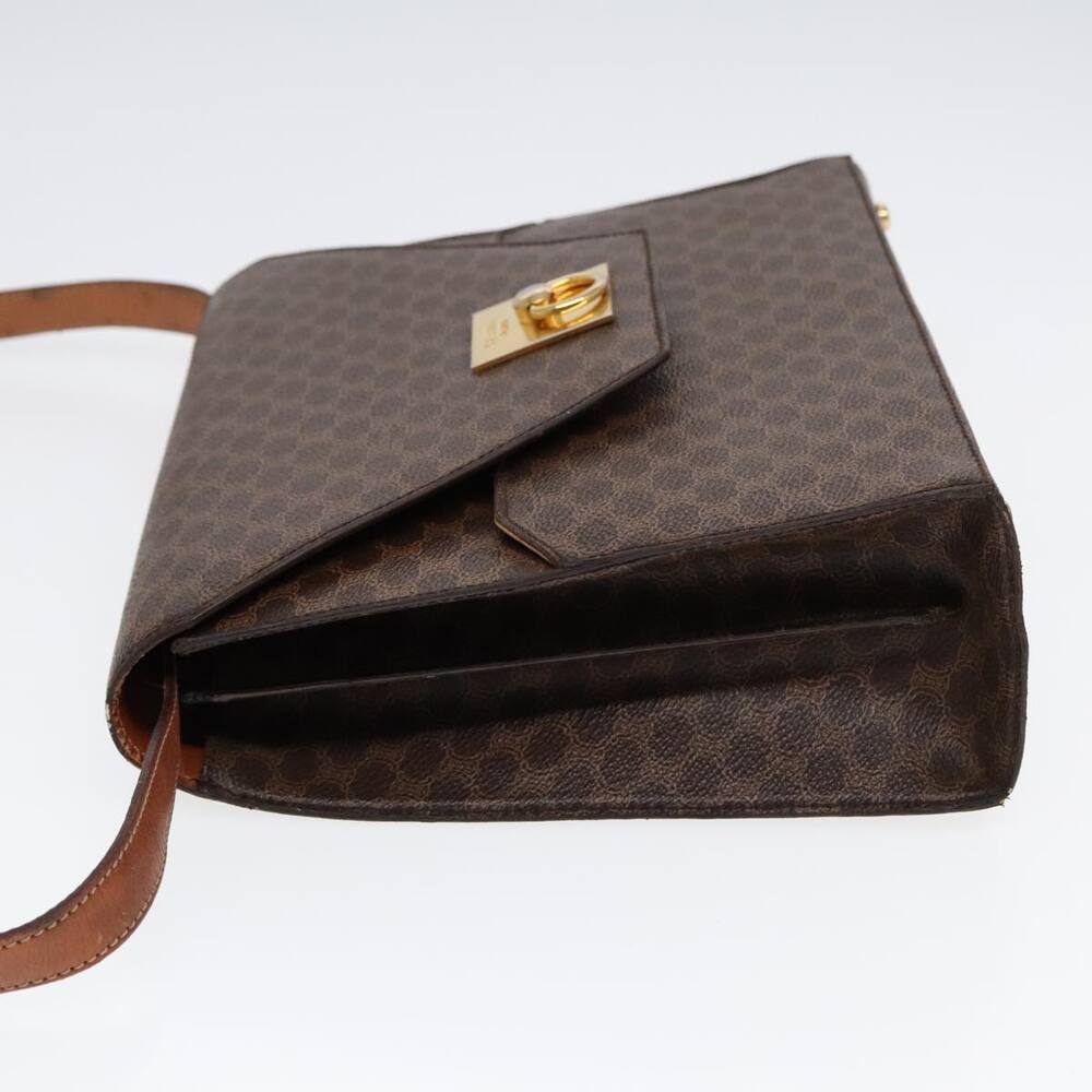 CELINE Macadam Canvas Shoulder Bag Pvc Leather Brown Gold - Picture 5 of 13